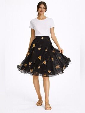Sportmax  Floral Skirt Black Italian Designer Pleated 8